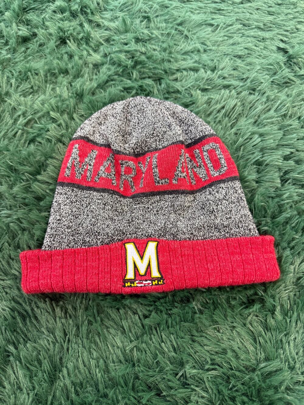 University of Maryland Gray | Red Beanie Touque Skully Hat OSFA Unisex